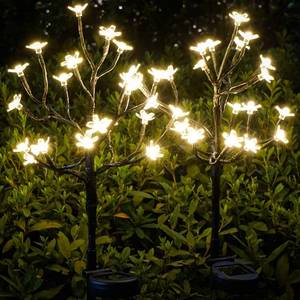 lot 11467 image: IUEECEN Solar Garden Lights Garden Decor, Solar Flowers Lights Outdoor Decorative,2Pack 40LED Solar Lights Outdoor Garden Waterproof for Outside Yard,Lawn,Patio,Pathway Decorations Gardening Gifts