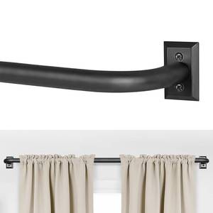 lot 11468 image: ZYRW Black Curtain Rods, Room Darkening Curtain Rod for Windows 48 to 90 Inches(4-7.5Ft), Wrap Around Curtain Rods, Heavy Duty Blackout Drapery Rod,Modern Decorative Window Treatment Rod, Matte Black