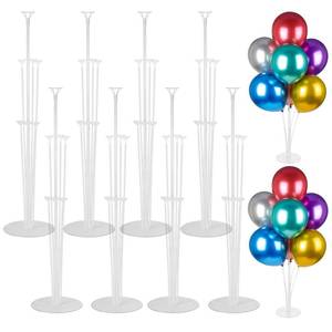 lot 11479 image: Voircoloria 8 Sets Balloon Stand Kits, Balloon Sticks Holder with Base for Table Graduation Birthday Baby Shower Gender Reveal Party Decorations