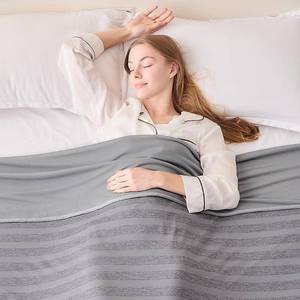 lot 11492 image: EMME Cooling Blankets for Hot Sleepers, Summer Blanket 60x80 for Bed, Thin Lightweight Throw Blanket for Couch, Double-Sided Keep Body Cool, Grey Cold Sheet Night Sweats