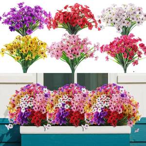 lot 12041 image: AGIRL 24 Bundles Artificial Flowers for Outdoor,No Fade Fake Plastic Flowers Faux Plants for Decoration Hanging Planters Indoor Outside Garden Porch Window Box Home Wedding Farmhouse