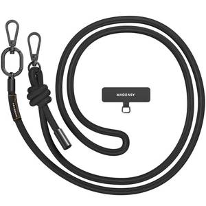 lot 12044 image: MAGEASY Universal Cell Phone Lanyard - Anti-Theft Thick Rope Crossbody Phone Strap for iPhone 16 Pro Max & Most Smartphones, for Men & Women  8.3mm Black