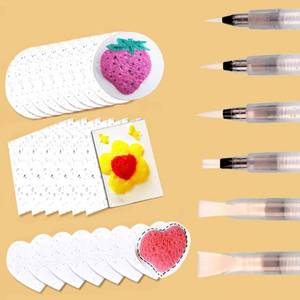 lot 12058 image: 30Pcs 3D Drawing Magic Canvas Sponge with Water Brush DIY Kids Painting Paper 3D Art Drawing Paper