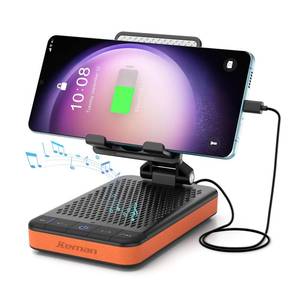 lot 12060 image: JTEMAN Bluetooth Speaker Phone Stand with Power Bank,Portable Foldable Charging Speaker Stand,Birthday Gifts for Men and Women Tech Gadgets