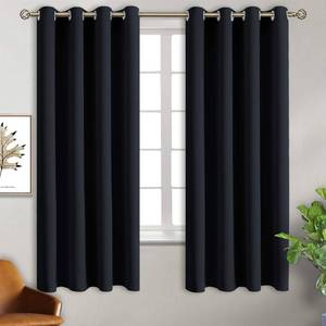 lot 12070 image: BGment Black Blackout Curtains for Bedroom 63 Inch Length 2 Panels Set, Room Darkening Light Blocking Thermal Insulated Grommet Window Drapes, Each Panel 46 Inch Wide