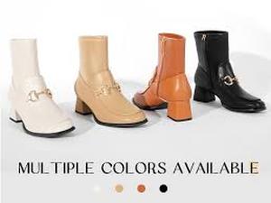 lot 20160 image: Junayuan Womens Square Toe Ankle Boots M5D338 - Two Color Options  7