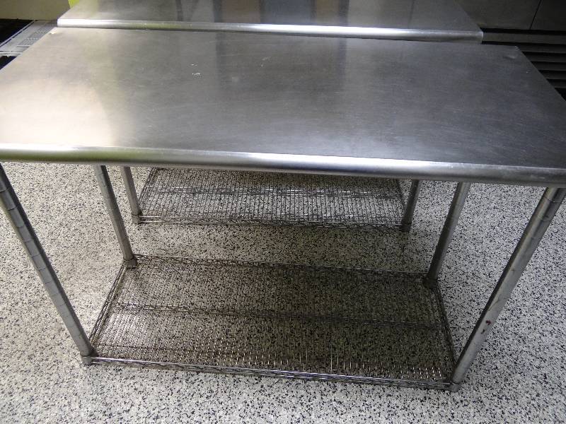 lot 6329 image: Stainless Prep Table with  Bottom Shelf