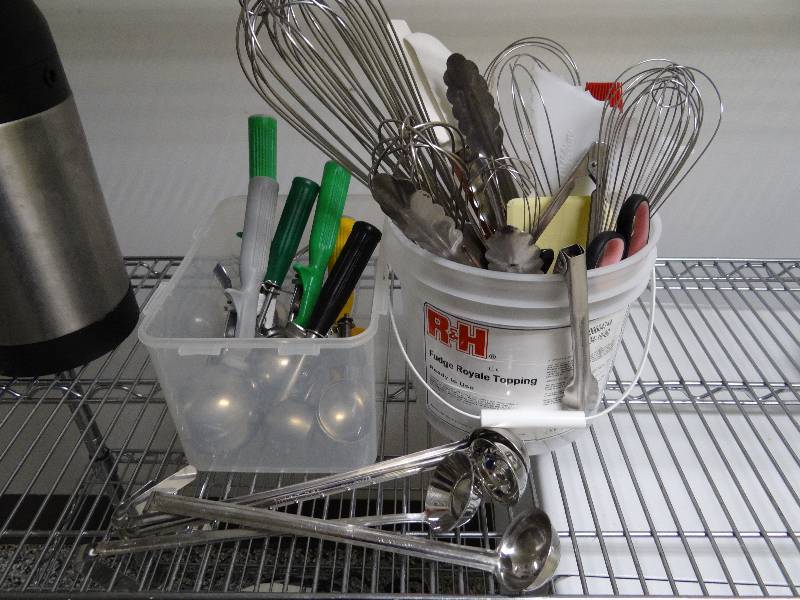 lot 6346 image: Whisks, Scoops, and Tongs