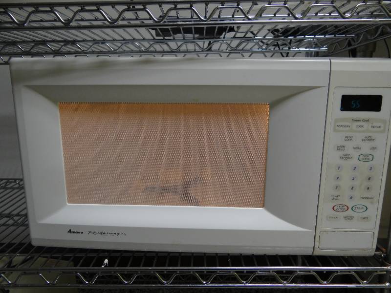 lot 6347 image: White Amana Microwave