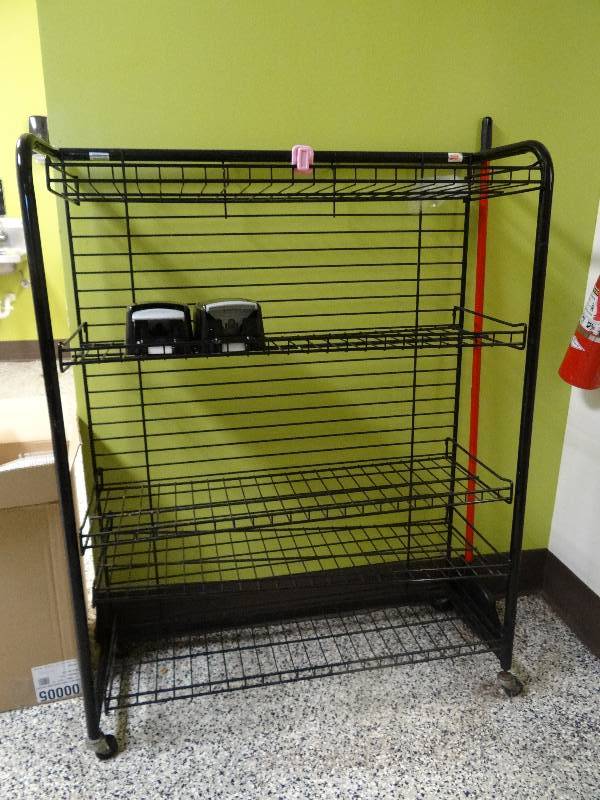 lot 6351 image: Black Metal Rack with 5 Shelves