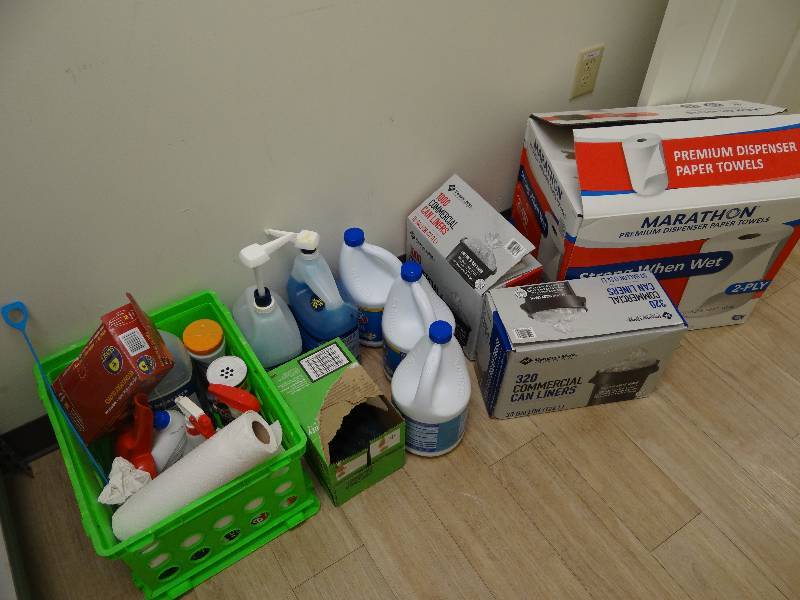 lot 6364 image: Cleaning Supplies, Trash Bags and Paper Towels