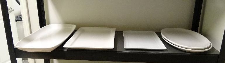 lot 6369 image: Lot of 5 White Ceramic Platters