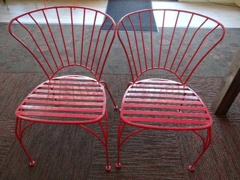 lot 6376 image: Lot of (2) Red Chairs