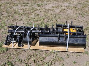 lot 7804 image: Unused Mini Excavator Attachments (8) Pieces
