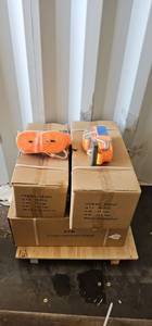 lot 7923 image: Unused 27FT Orange Ratchet Straps - Bulk Case includes 32pcs 2.5 and 10pcs 1.5