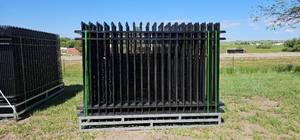lot 7931 image: Unused Heavy Duty Steel Security Fence Panels with Posts