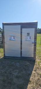 lot 7949 image: Unused&nbspKJ K1522 Heavy-Duty Portable Restroom with Shower 74 x 5 x 8