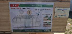 lot 7978 image: Unused&nbspKJ Heavy-Duty Chicken Coop Model K2010 20x10x8ft Galvanized