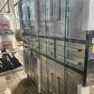 lot 588 image: Unused Suihe H7FT Garage Storage Cabinet (8 Drawers & 4 Cabinets) Stainless steel