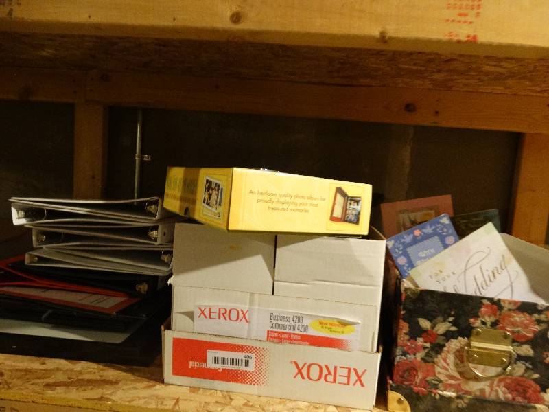 lot 406 image: 3 ring binders picture frames various greeting cards
