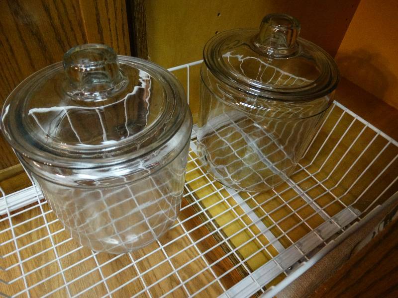 lot 105 image: 2 Glass Candy Jars