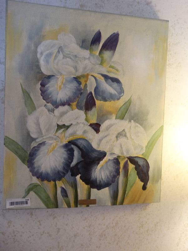 lot 166 image: Oil on canvas-floral