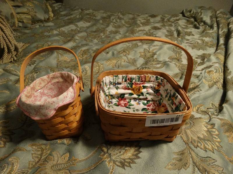 lot 237 image: 2 Longaberger baskets w handles- small