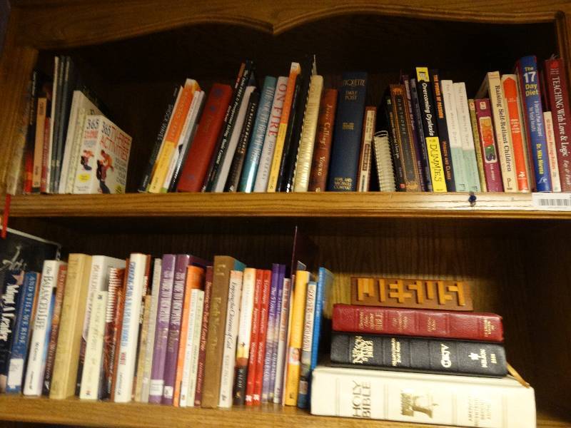 lot 270 image: 2 shelves of books. Teaching and religious