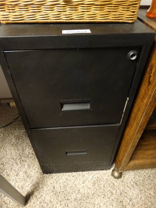lot 279 image: Black 2 drawer file cabinet