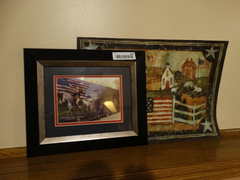 lot 304 image: Framed print & placemat