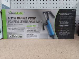 lot 3439 image: LubriMatic Heavy-Duty Lever Barrel Pump - Fits 5 to 55 Gallon Drums - Chemical Resistant Construction & Seals - Compatible w Acid, Alcohol, Alkaline, DEF, Diesel, Gas, Machine Oil, Thinner, Water & Petroleum Based Products