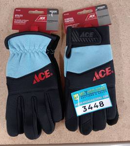 lot 3448 image: Lot of 2 - ACE Hardware Medium 5 Utility 2 General Purpose Work Gloves - Performance Series