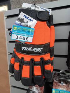 lot 3486 image: 5 Pair of Trilink Chainsaw Safety Gloves Size LG Model GV001TL2