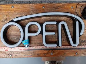 lot 3489 image: White Neon Open Sign with Controller 12VDC