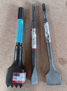 lot 3526 image: Lot of 3 New Vulcan SDS Plus  Chisels Set - Models 715, 412