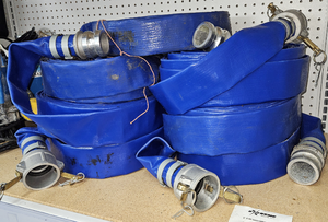 lot 3518 image: One - 2in x 50ft Industrial Discharge Hose NPT with Camlock Fittings - Lots 3514 Through 3519A Are All Similar and Will be Given Out On A First Come First Serve Basis