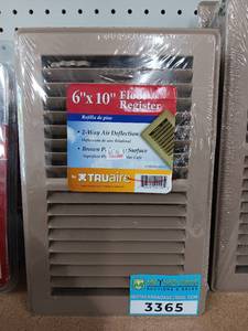 lot 3365 image: Lot of 4- UNUSED Truaire 6x10 Brown Floor Register Vent Cover