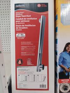 lot 3371 image: Lot of 6 UNUSED deflecto Lot of 3 Skinny Duct Aluminum Dryer Vent Duct 4in Adjustable Length 27-48in
