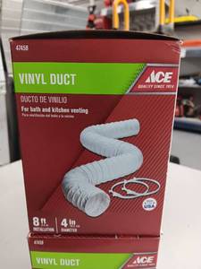 lot 3378 image: Lot of 2 UNUSED ACE Vinyl Duct 4-inch x 8ft Bath and Kitchen Venting #47458