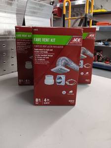 lot 3380 image: Lot of 3 UNUSED ACE Eave Vent Kit with 8ft Duct and 4in Diameter Backdraft Damper