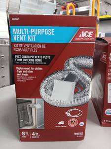 lot 3382 image: Lot of 3 UNUSED ACE 2 Multi-Purpose Vent Kits and 1 EZDOCK Vent Kit, 8ft x 4in White with Pest Guard