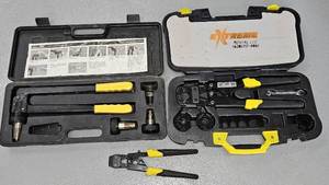 lot 3465 image: Lot of Two Apollo PEX Crimp Tool Kit with Multiple Dies and Accessories & Rivet Set