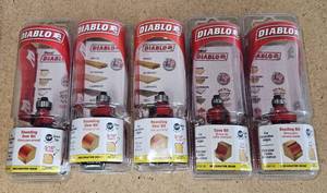 lot 3474 image: Lot of 5 Diablo Decorative Edge Router Bits 14 Shank Set