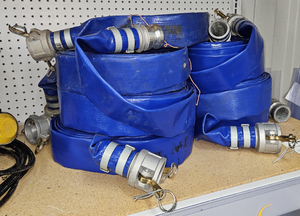 lot 3519 image: One - 2in x 50ft Industrial Discharge Hose NPT with Camlock Fittings - Lots 3514 Through 3519A Are All Similar and Will be Given Out On A First Come First Serve Basis