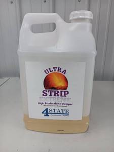 lot 3583 image: Ultra Strip Extreme High Productivity Concentrated Stripper from 4 State Maintenance Supply 2.5 Gallon Jug with a Half Gallon Remaining - 2.5 Gallon Cost $156.10