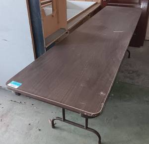 lot 3591 image: VIRCO Commercial Folding Table with Metal Base