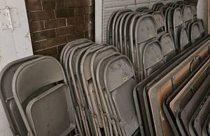 lot 3602 image: Huge Lot of 53 Knights of Columbus Metal Folding Chairs Collection
