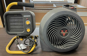 lot 3606 image: Lot of Two - Vornado Industrial Air Heater Model EH1-0005 1500W & Windmere Air Heater Model WWH-011362