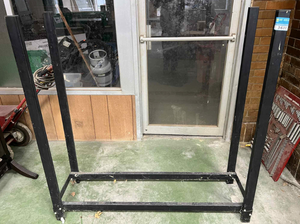 lot 3611 image: Metal Storage Rack Frame - Black Steel Construction 48x14x48