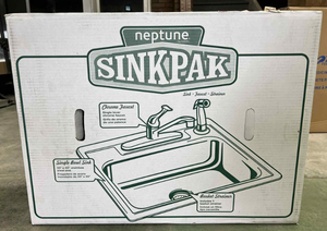 lot 3615 image: Neptune by Elkay Sinkpak Complete Kitchen Sink System with Chrome Faucet
